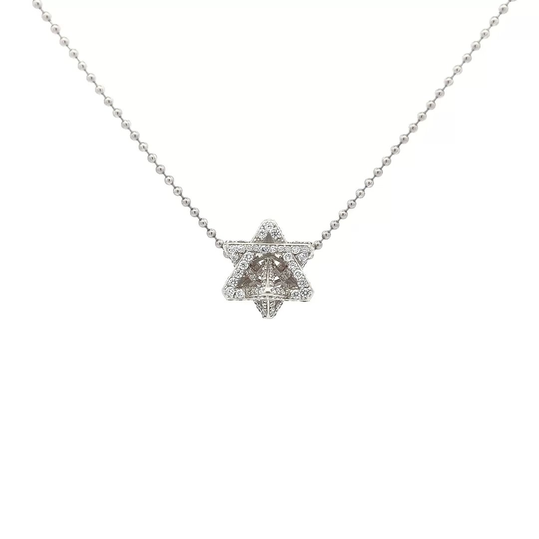 Regular Merkabah with 2.87 CT Diamonds — White Gold — view 5