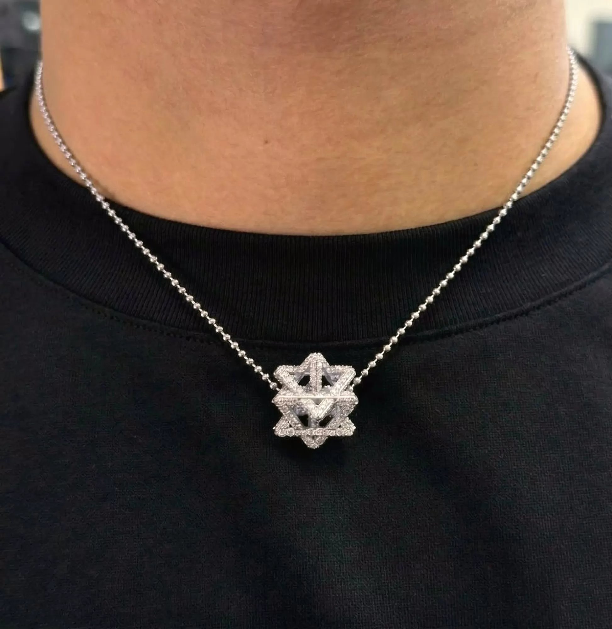 Regular Merkabah with 2.87 CT Diamonds — White Gold — view 6