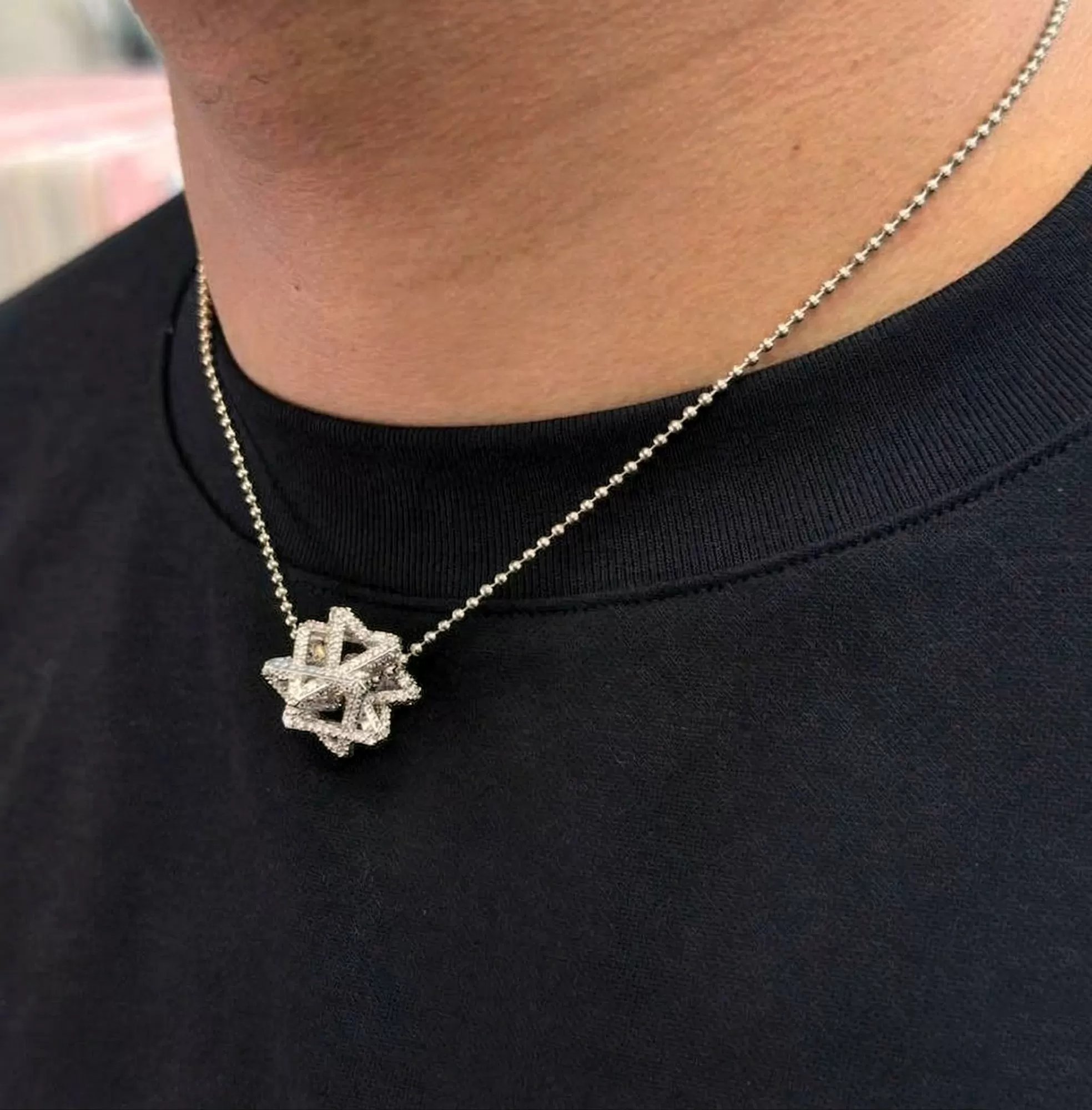 Regular Merkabah with 2.87 CT Diamonds — White Gold — view 7