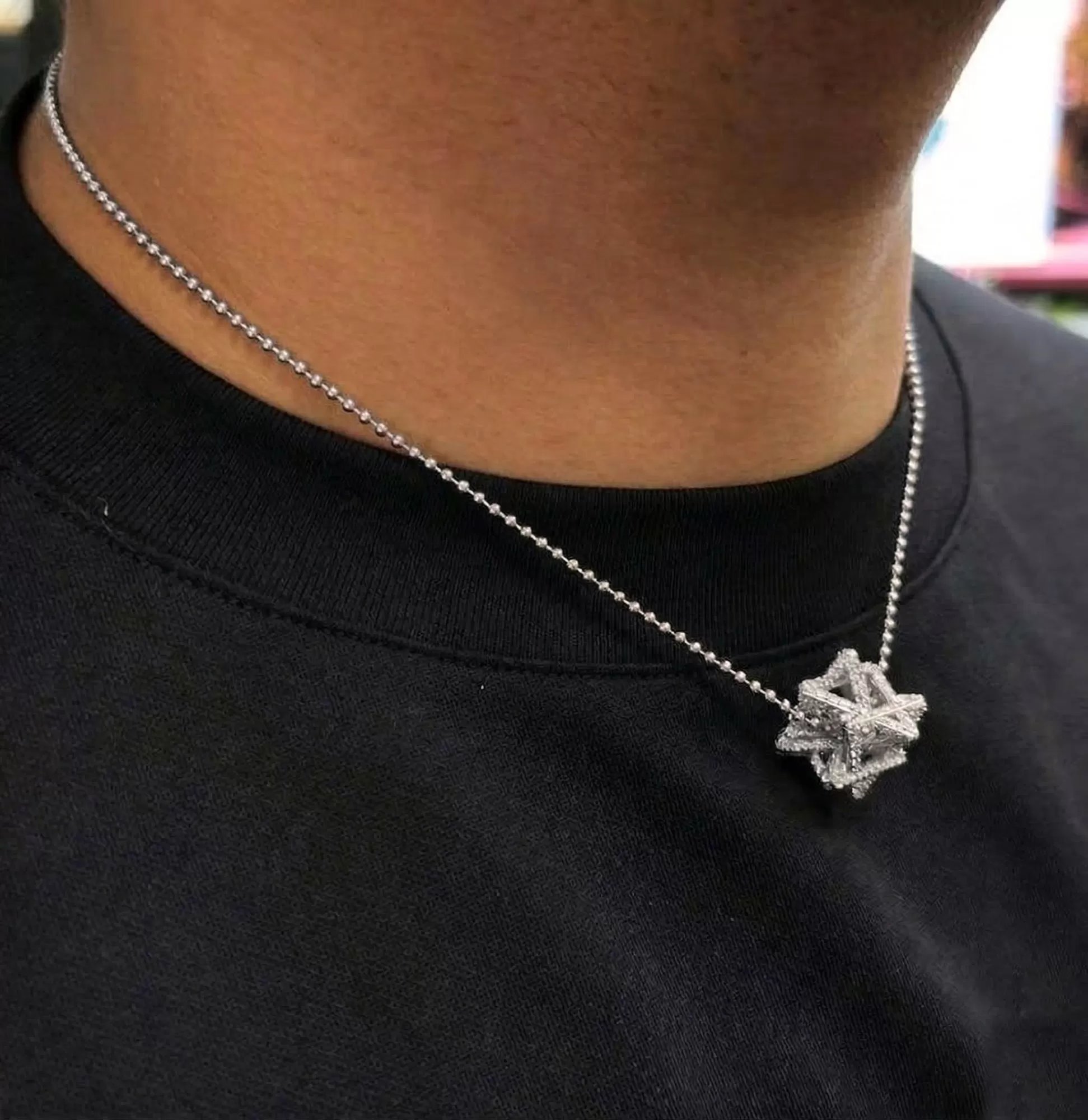 Regular Merkabah with 2.87 CT Diamonds — White Gold — view 8