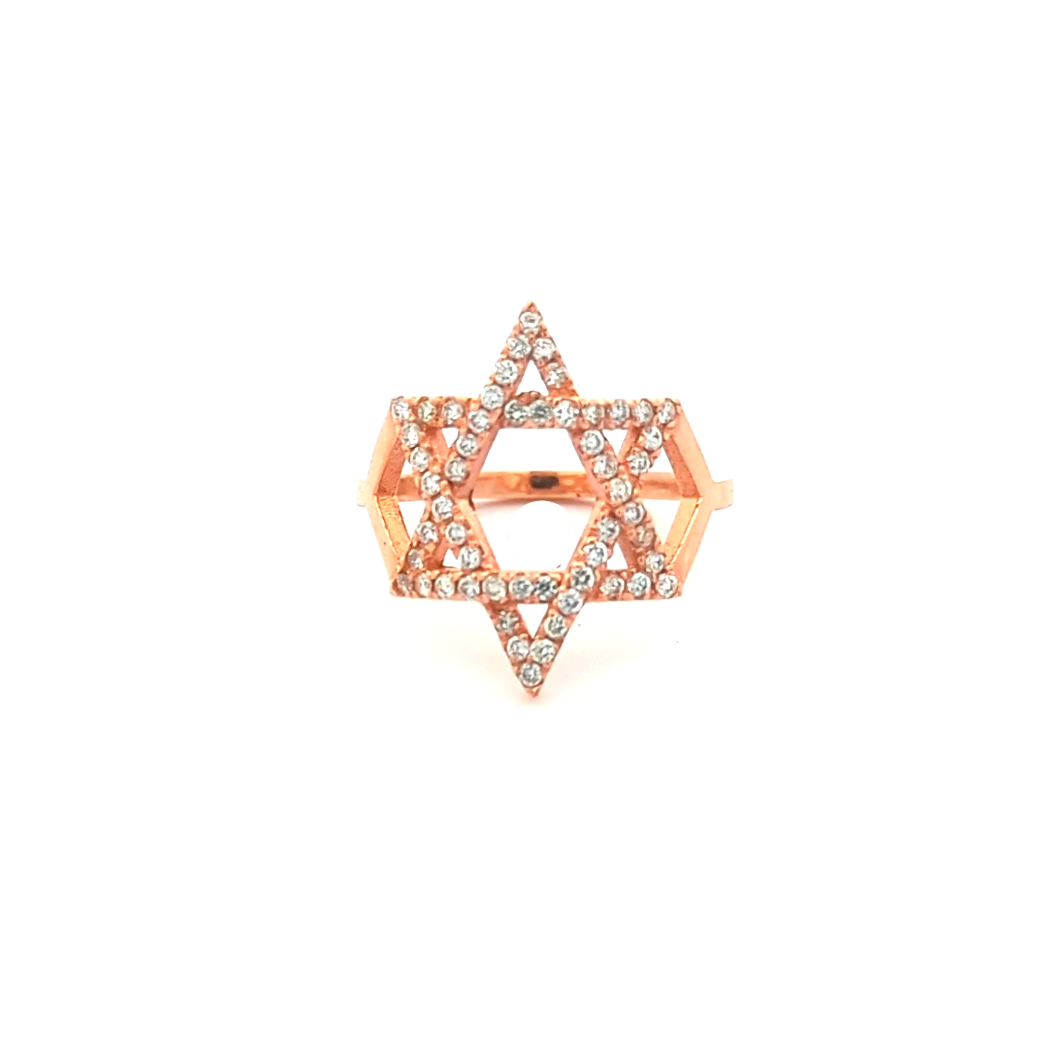 Diamond Star of David Accent Ring — Rose Gold