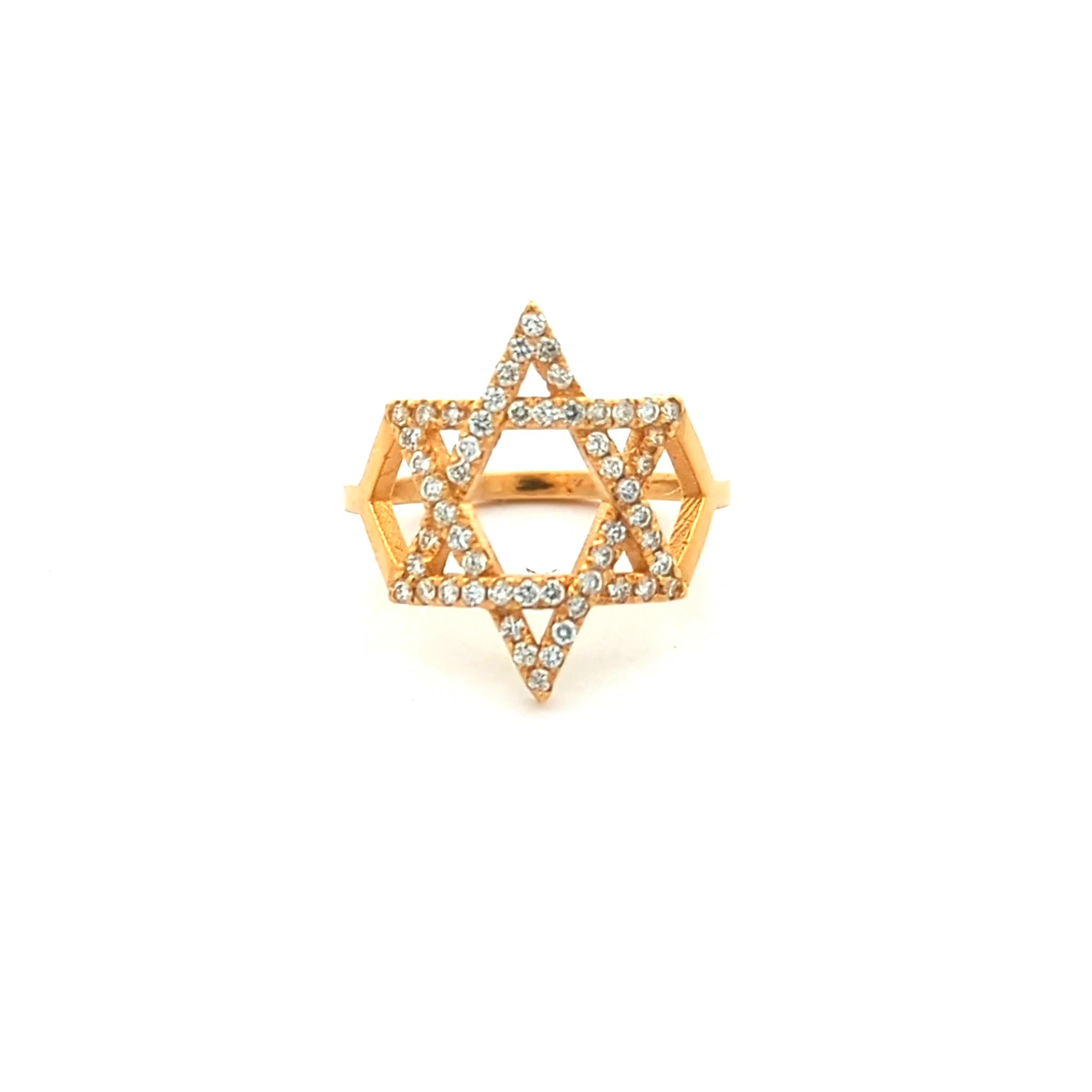 Diamond Star of David Accent Ring — Yellow Gold