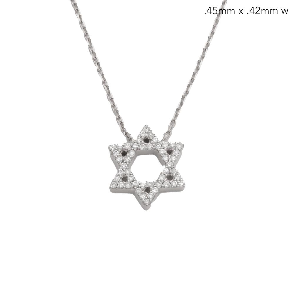 Diamond Star of David Necklace — White Gold