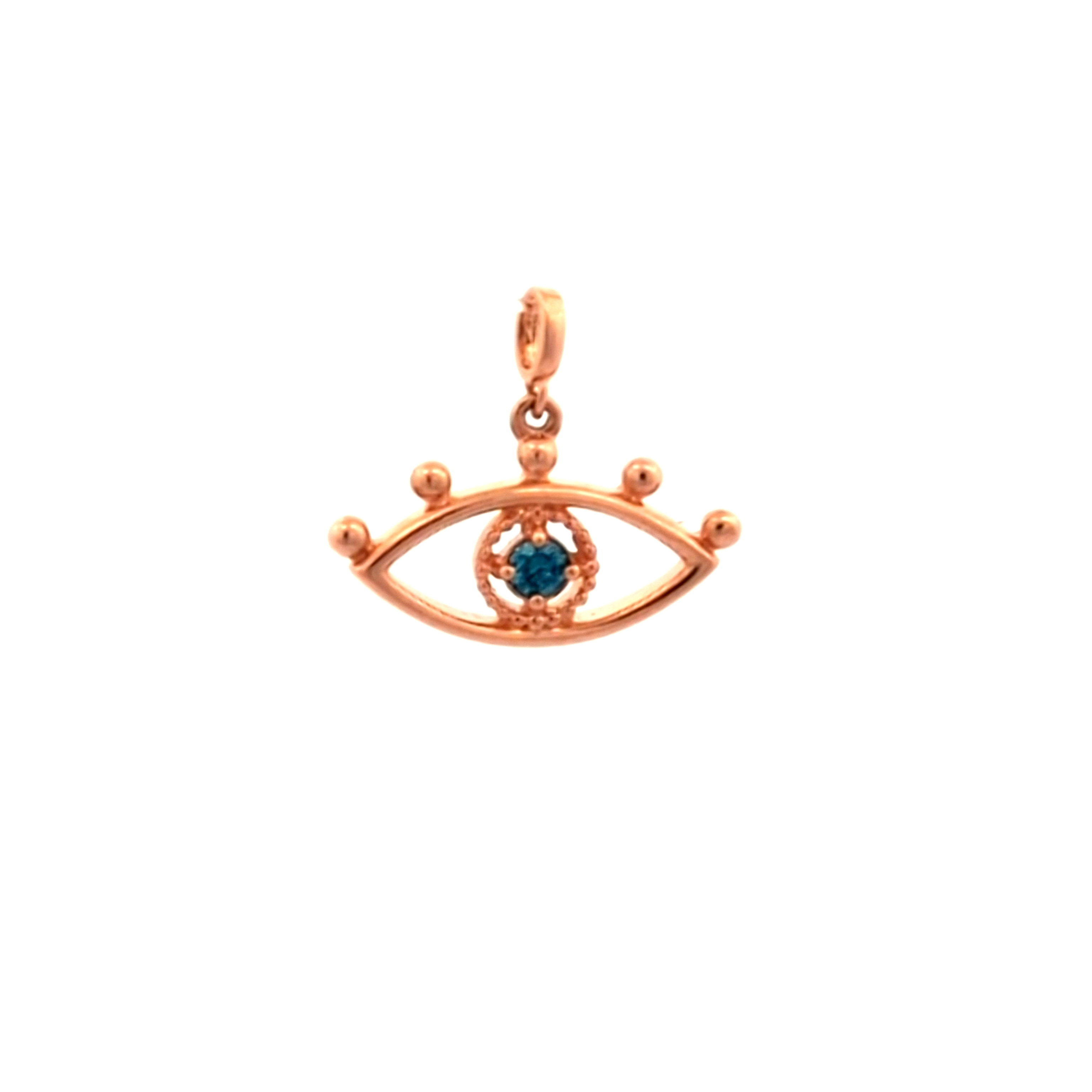 Evil Eye Diamond Charm — Rose Gold