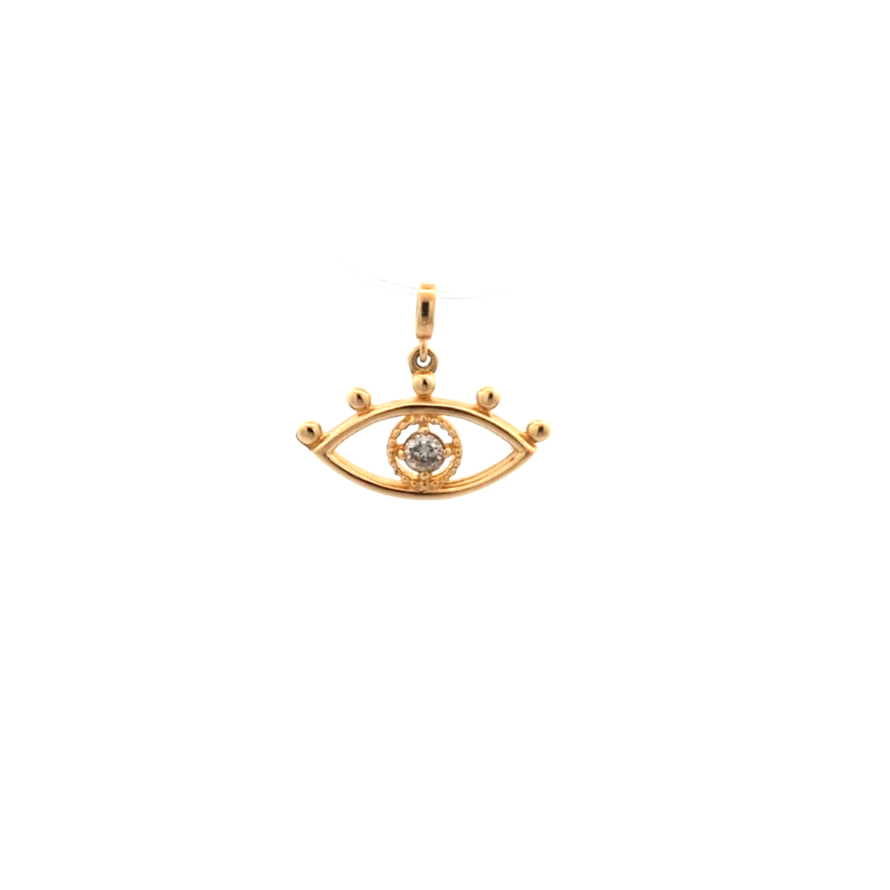 Evil Eye Diamond Charm — Yellow Gold