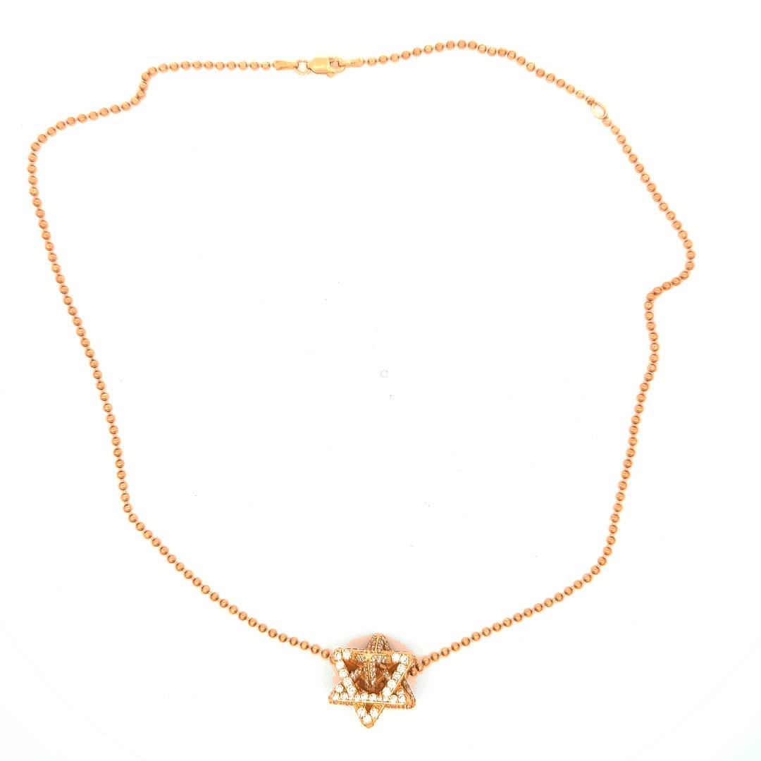 Regular Merkabah with 2.87 CT Diamonds — Rose Gold — view 2