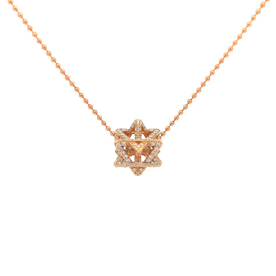 Regular Merkabah with 2.87 CT Diamonds — Rose Gold — view 3