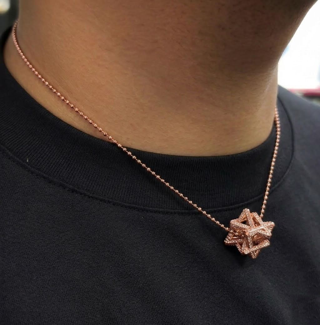 Regular Merkabah with 2.87 CT Diamonds — Rose Gold — view 8