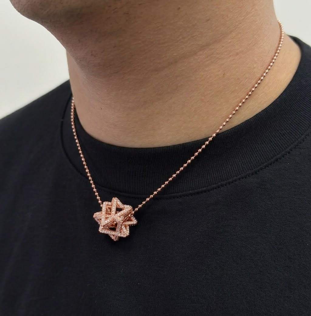 Regular Merkabah with 2.87 CT Diamonds — Rose Gold — view 9
