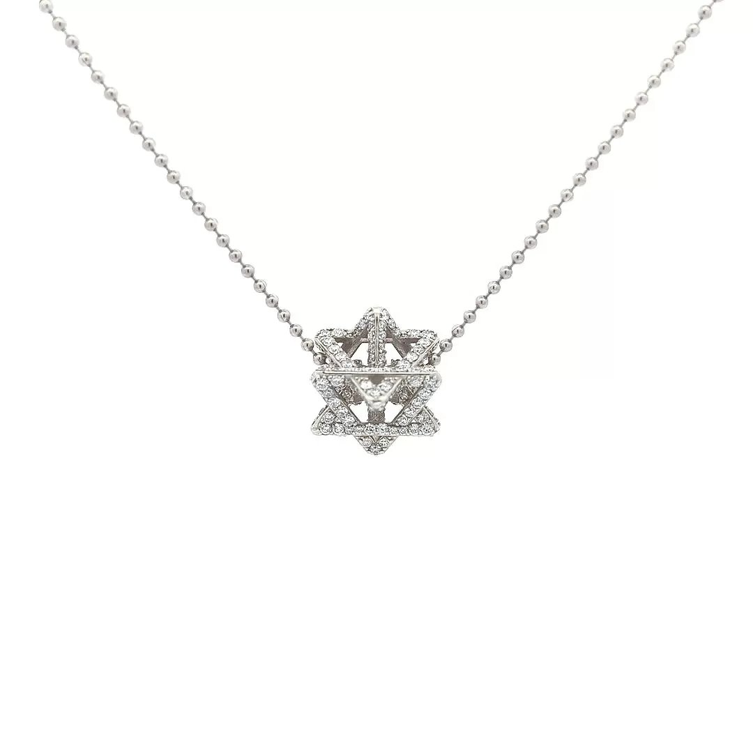 Regular Merkabah with 2.87 CT Diamonds — White Gold — view 1