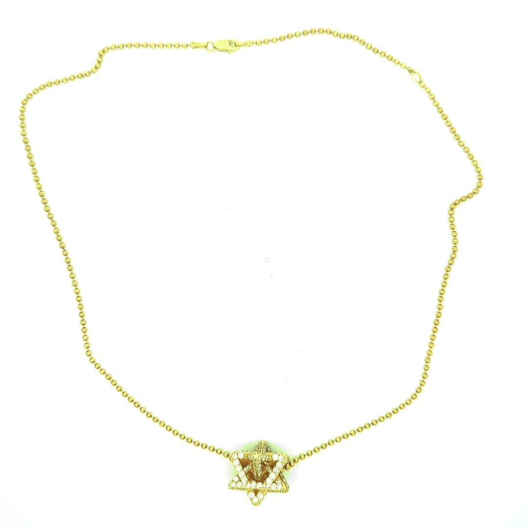 Regular Merkabah with 2.87 CT Diamonds — Yellow Gold — view 2