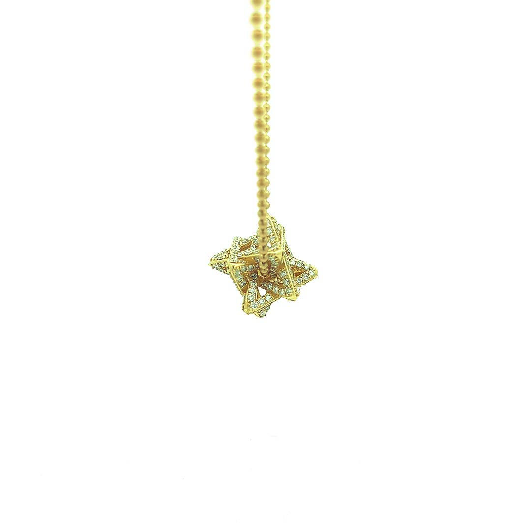Regular Merkabah with 2.87 CT Diamonds — Yellow Gold — view 4