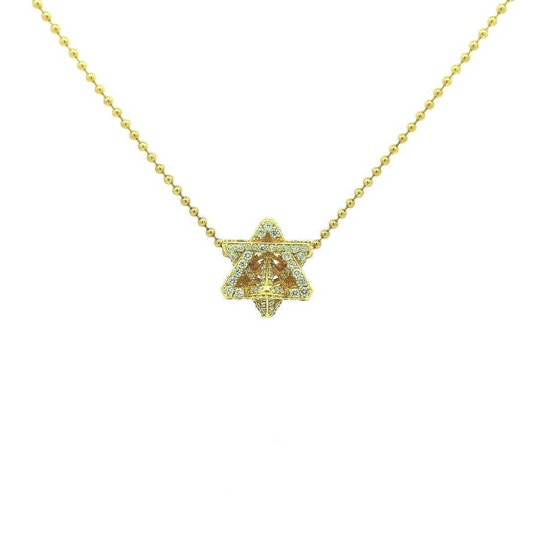 Regular Merkabah with 2.87 CT Diamonds — Yellow Gold — view 5