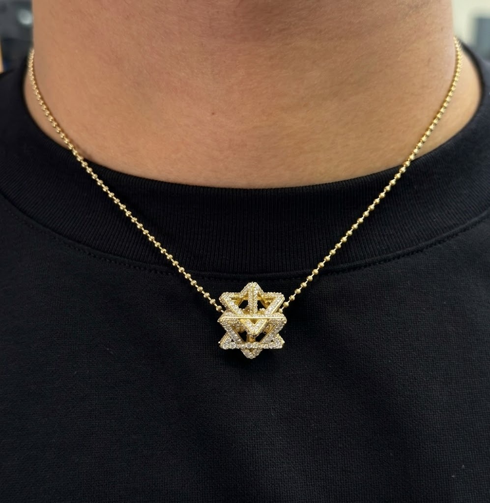 Regular Merkabah with 2.87 CT Diamonds — Yellow Gold — view 7