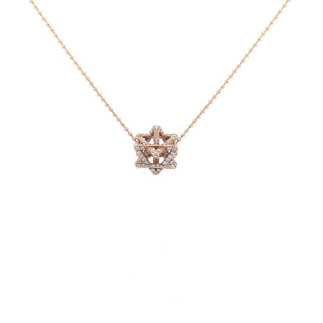 Small Merkabah with 1.6 CT Diamonds — Rose Gold — view 3