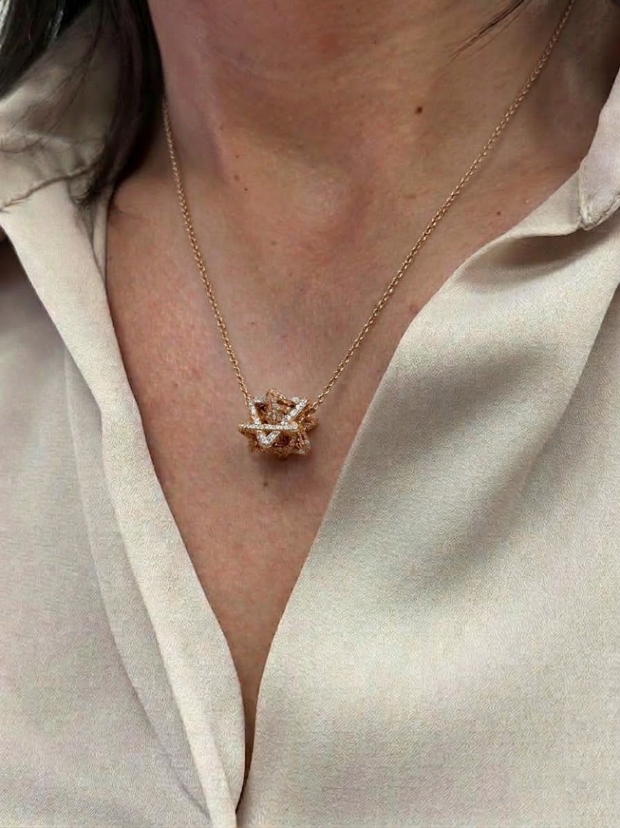 Small Merkabah with 1.6 CT Diamonds — Rose Gold — view 6