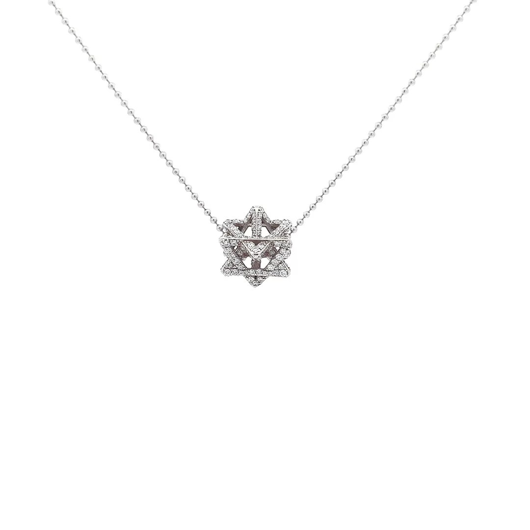 Small Merkabah with 1.6 CT Diamonds — White Gold — view 1