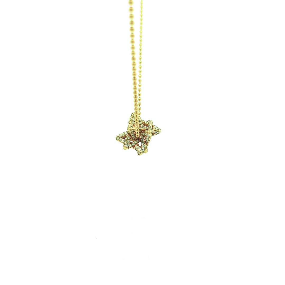 Small Merkabah with 1.6 CT Diamonds — Yellow Gold — view 2