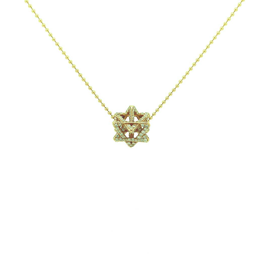 Small Merkabah with 1.6 CT Diamonds — Yellow Gold — view 3