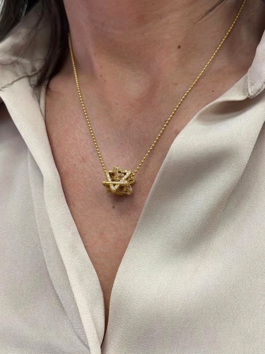 Small Merkabah with 1.6 CT Diamonds — Yellow Gold — view 6