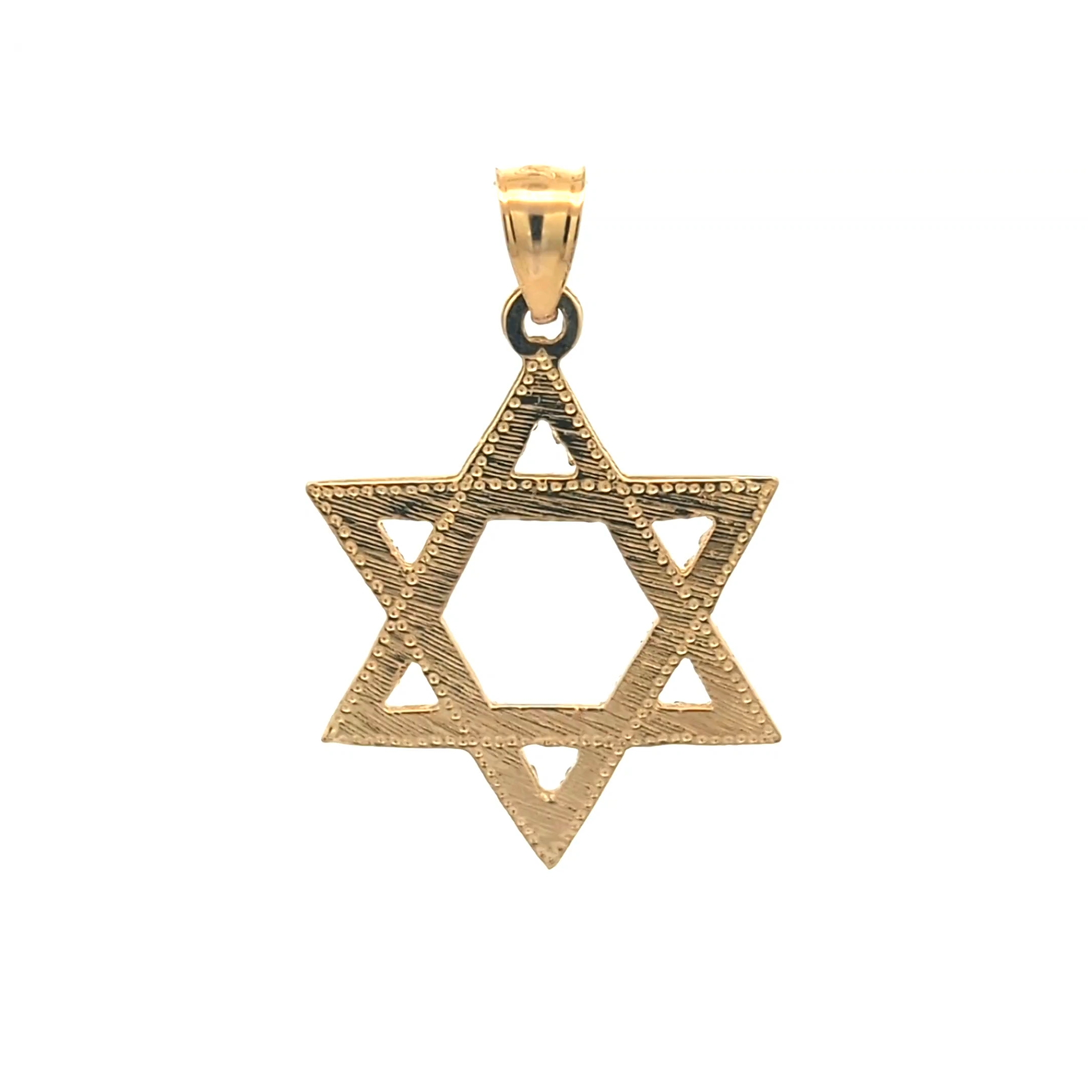 Star of David Pendant — Large — Yellow Gold