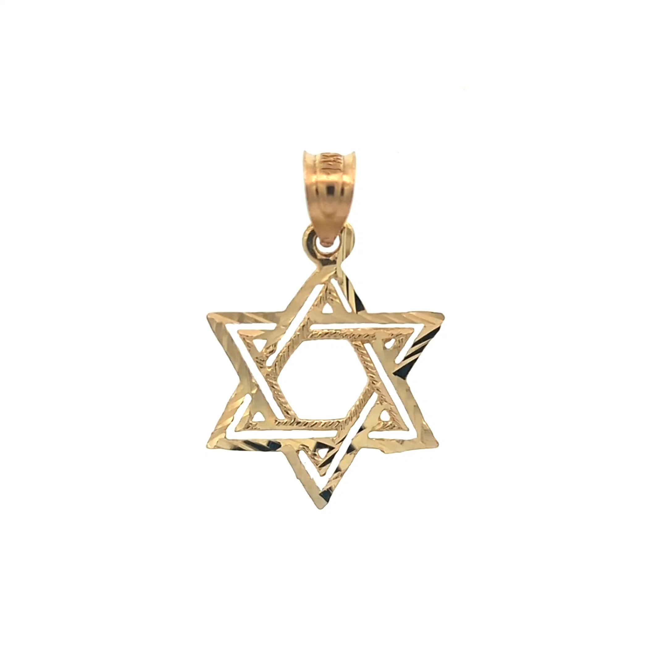 Star of David Pendant — Medium — Yellow Gold