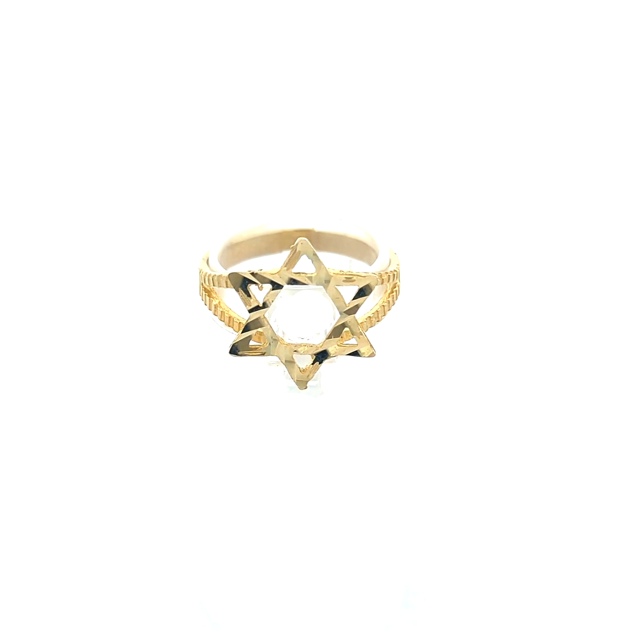 Star of David Ring 10K — Yellow Gold — Slim