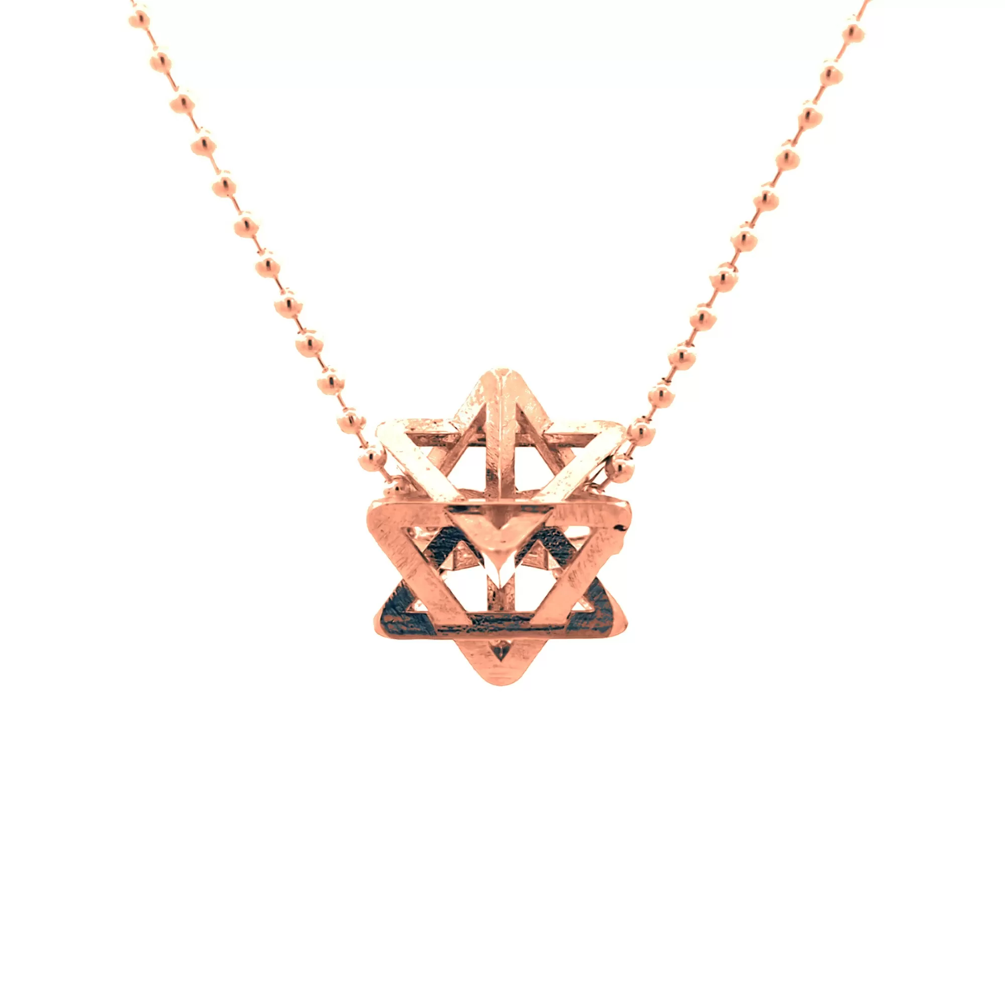 Regular Merkabah Star of David in Solid 14K Rose Gold
