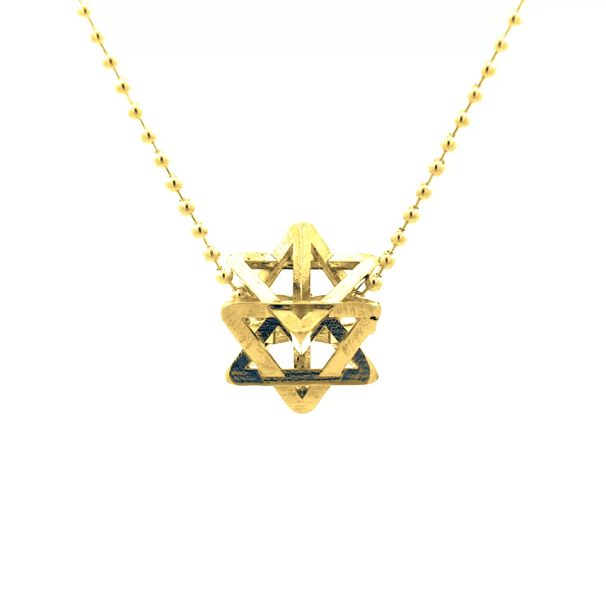 Regular Merkabah Star of David in Solid 14K Yellow Gold