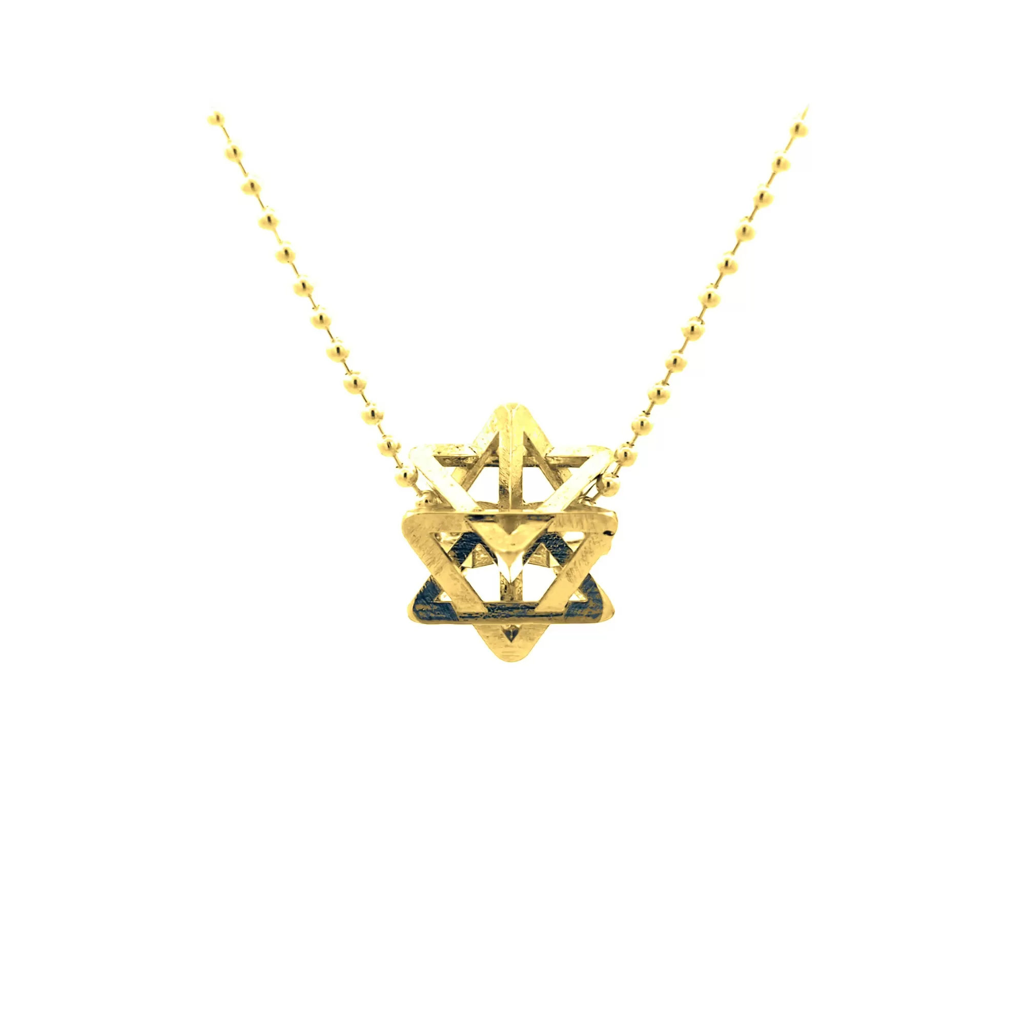 Small Merkabah Star of David in Solid 14K Yellow Gold